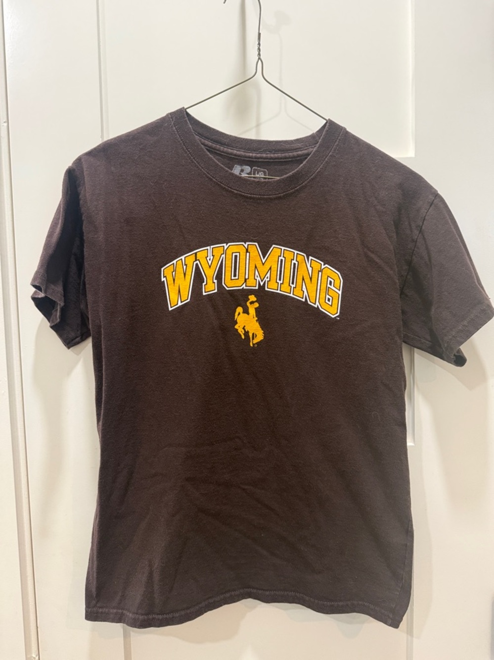 Russell Athletic Brown Wyoming Tee with Yellow Graphic